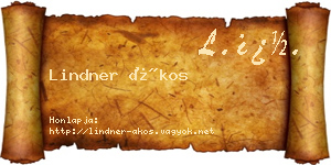 Lindner Ákos névjegykártya