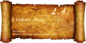 Lindner Ákos névjegykártya